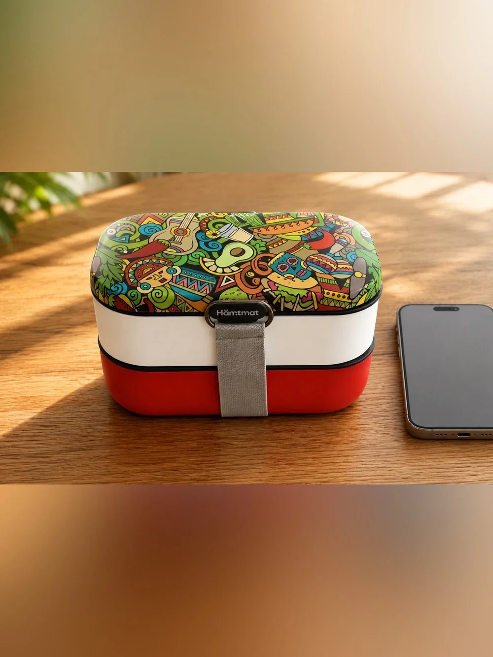 Bento Box Lunch Container with Compartments, Microwave & Dishwasher Safe